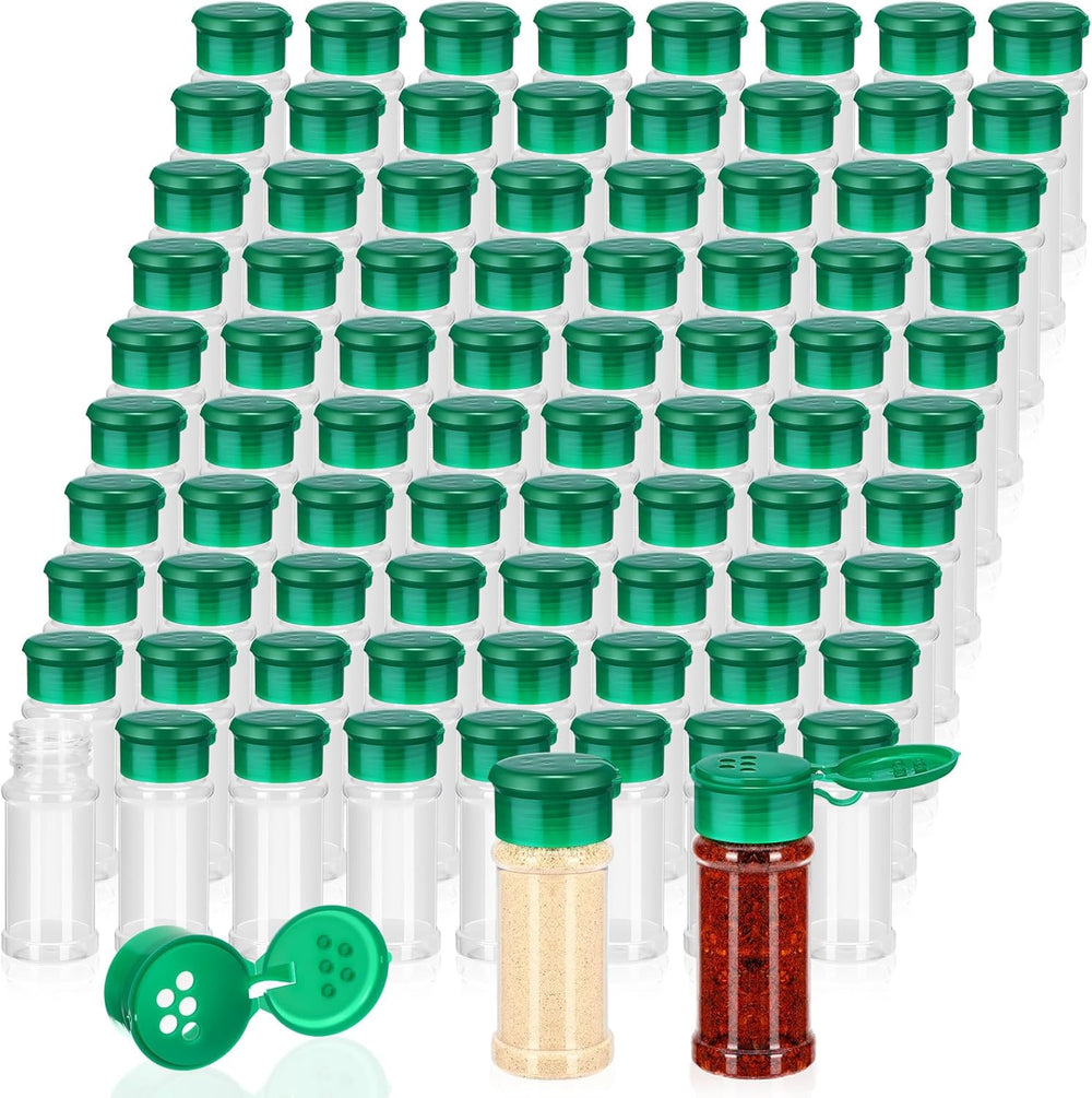 Amyhill 100 Pcs Plastic Spice Bottles Spice Jars