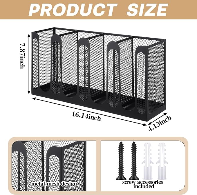 Maxcheck Metal Mesh Cup and Lid Holder Coffee Paper Cup Dispenser Lid Holder
