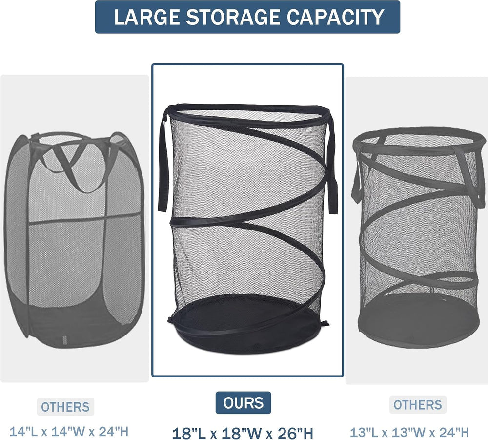 Seiritex Mesh Popup Laundry Hamper 115L Foldable Laundry Basket Extra Large C...