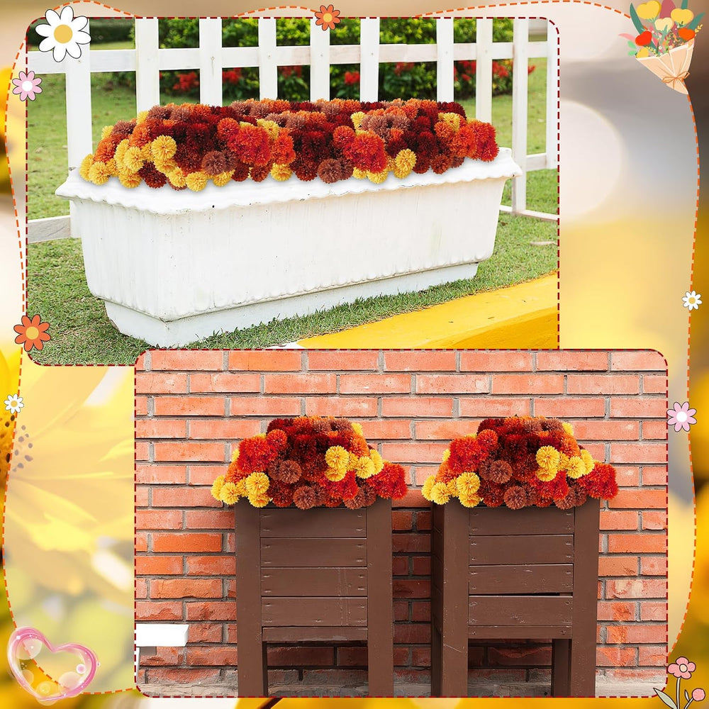 12 Bundles Artificial Mums Fall Flowers 72 Heads Chrysanthemums