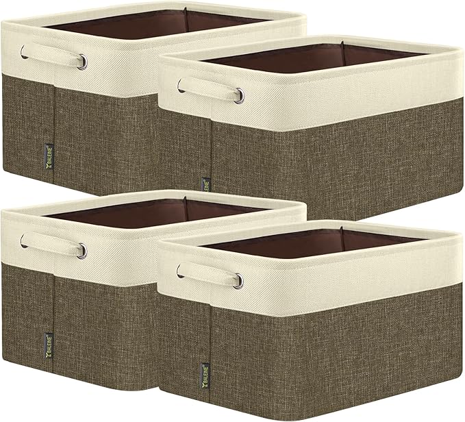 BALEINE 4 Pack Fabric Closet Storage Bins