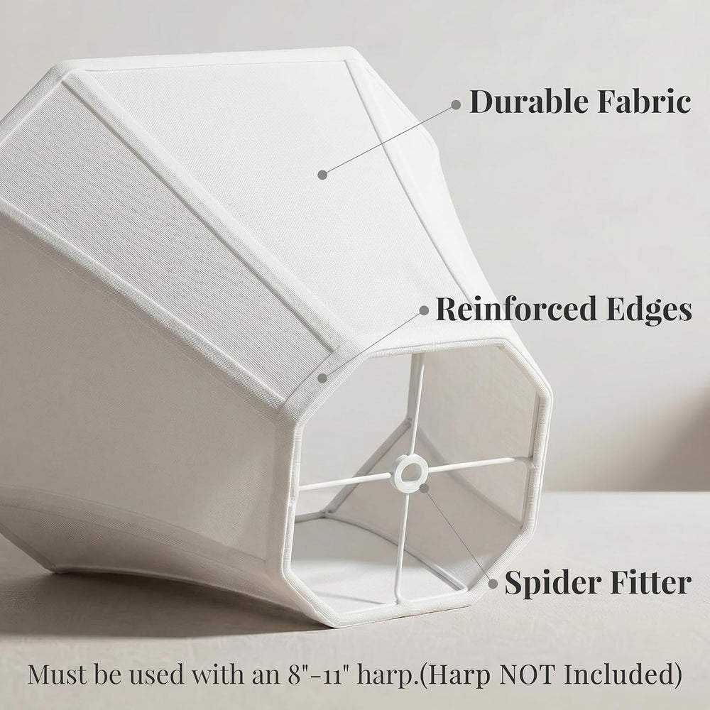 Lamp Shades Set of 2, White Medium Lampshades (6.5"x13"x10.8")...