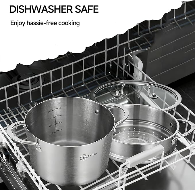 LOLYKITCH 5 Quart Stainless Steel Steamer Pot