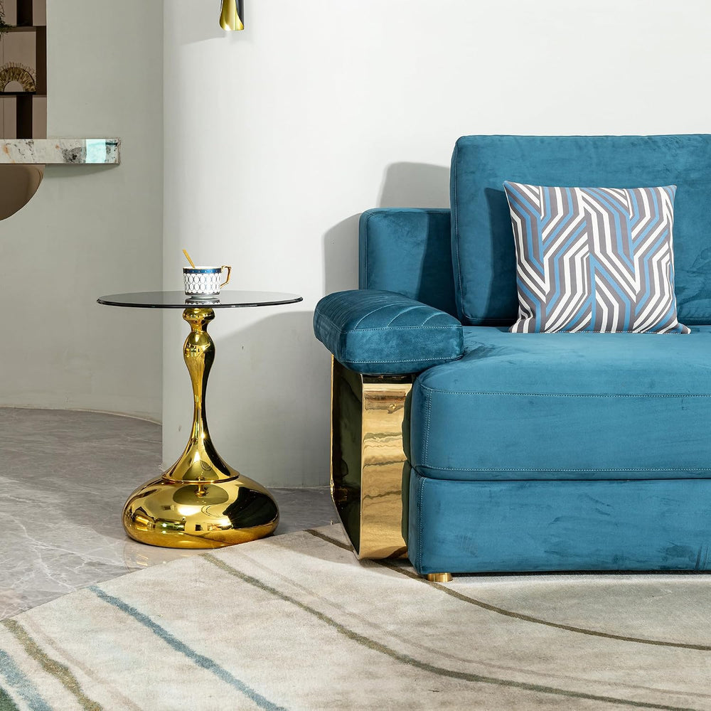 17 inches Metal Small RoundSofa Side Table, Coffee Drink Cocktail Table, Smal...