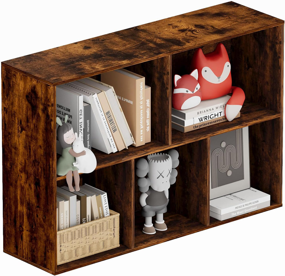 Book Shelf, Wooden Cube Storage Organizer with 11" Open Cubes, Stackable...