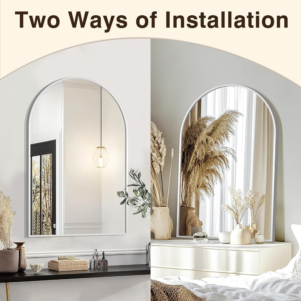 FICTOR 24" x 36" Arched Bathroom Vanity Mirror for Over Sink, Silver