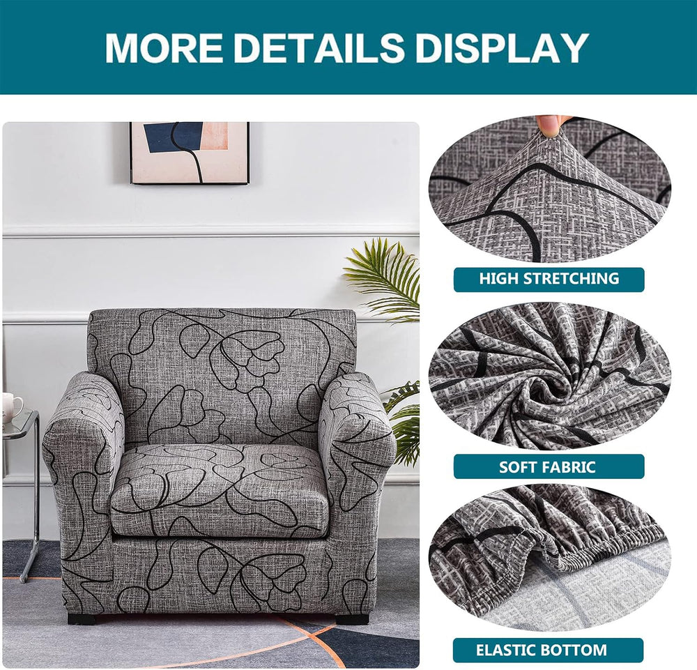 KRFOONN Stretch 2 Piece Chair Covers Armchair Sofa Couch Slipcover,Small,25