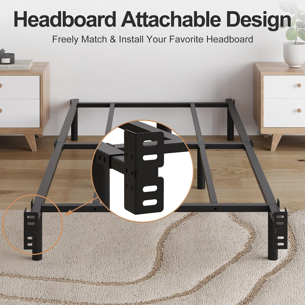 Full Size 7 Inch Low Profile Metal Platform Bed Frames, Adjustable Length