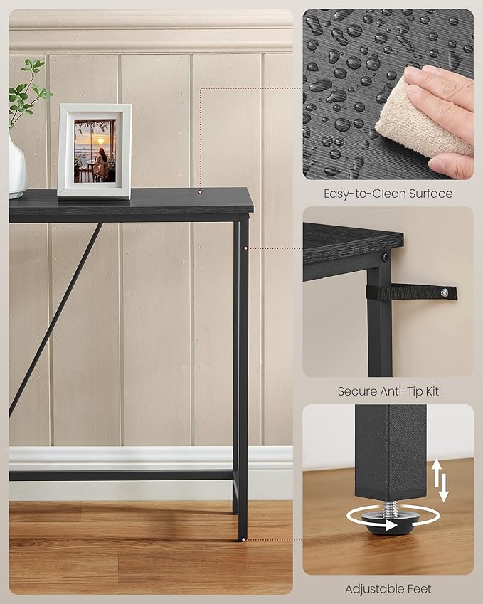 VASAGLE Console Sofa Table, Narrow Entryway Table, for Living Room, Bedroom, ...