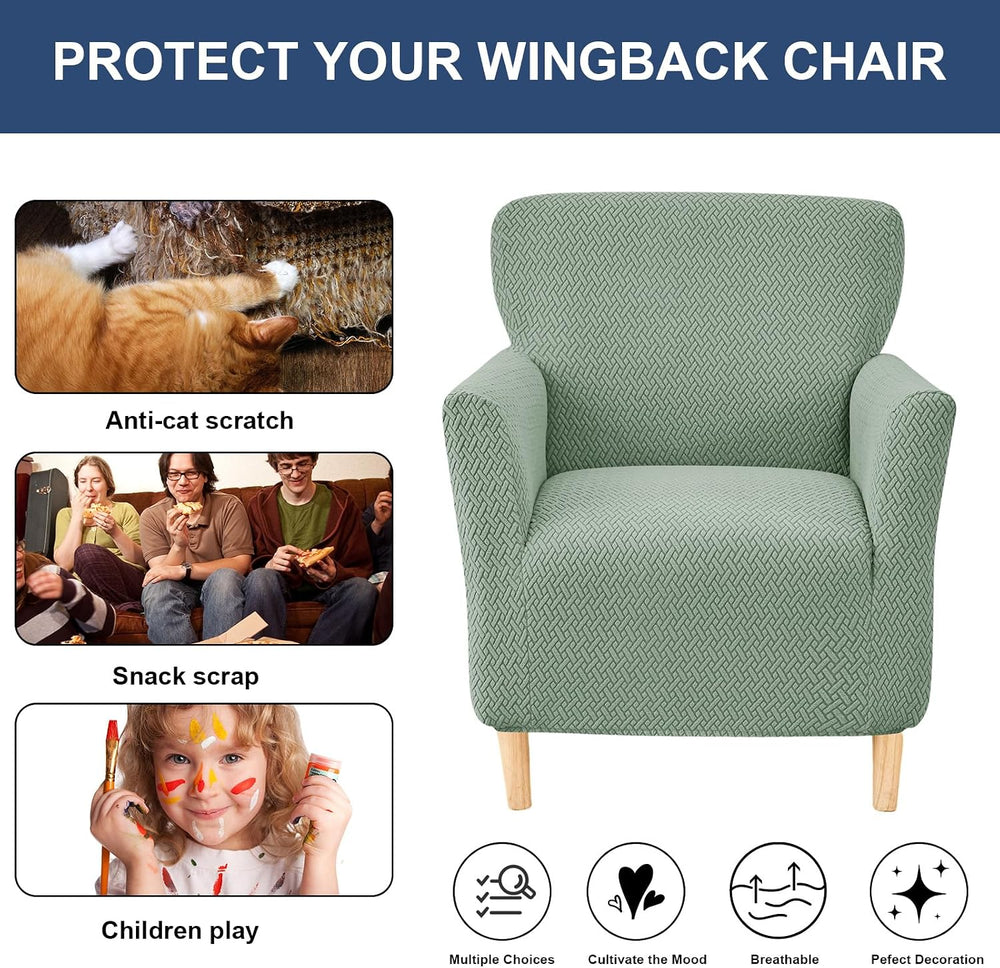 HAOYONG Banquet Armchair Slipcover Stretch Jacquard Chair Covers 1-Piece Armc...