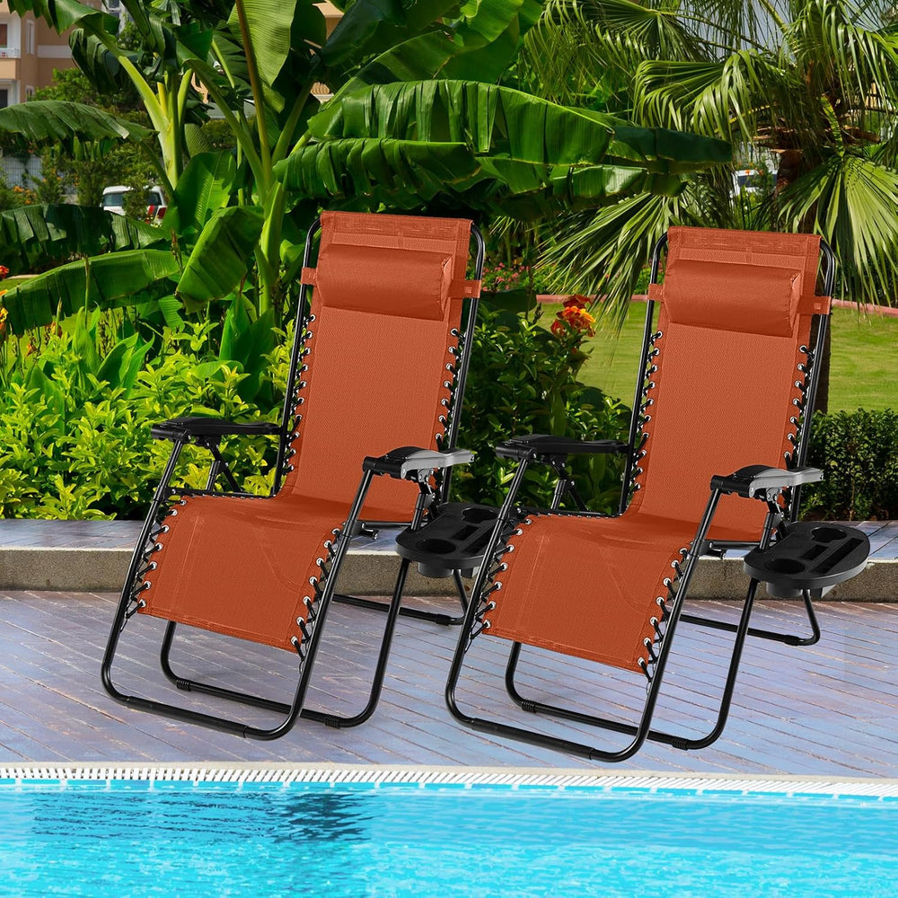 Tangkula Zero Gravity Chair, Folding Patio Lounge Chair Adjustable Outdoor Re...