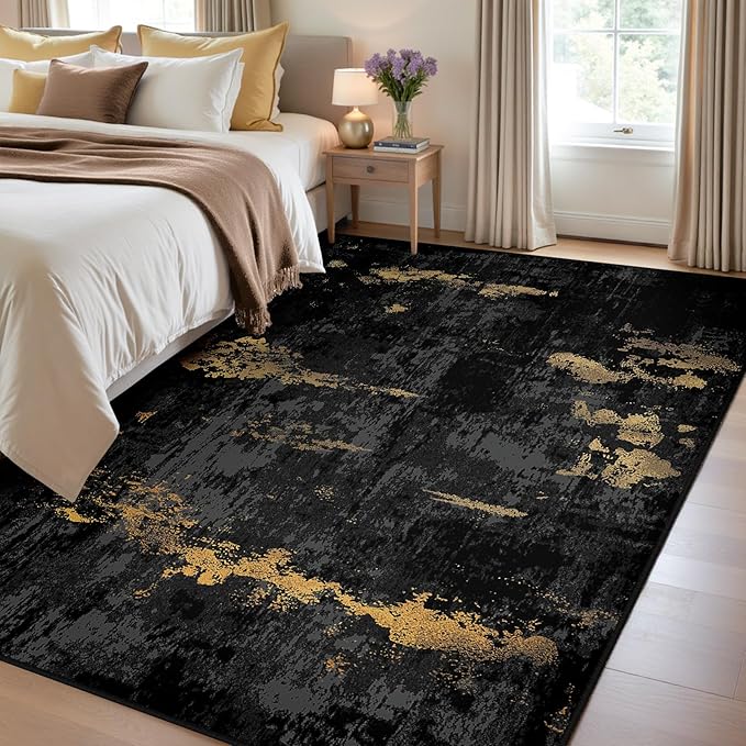 Washable Area Rugs 3'x5' Non-Slip Modern Abstract Soft
