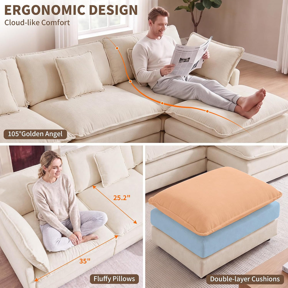 Couch and Loveseat Set 2 Piece Cloud Sofa for Living Room