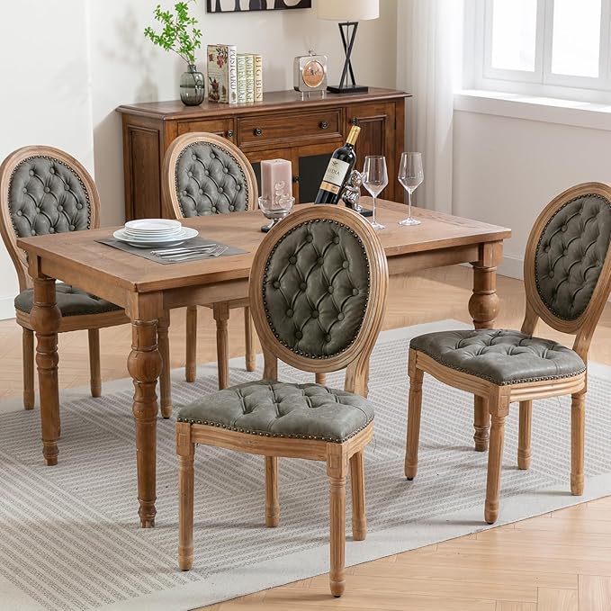 French Country Dining Chairs Set of 4, Olive Kitchen & Dining Room Chairs...