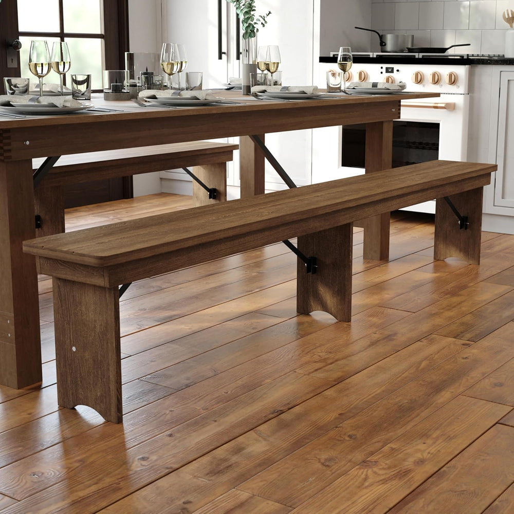 Flash Furniture Hercules Series 8' x 12' Commercial Grade Rustic Soli...