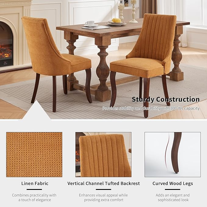 Gold Mid Century Dining Chairs Set, Modern Kitchen & Dining Room Chairs, ...