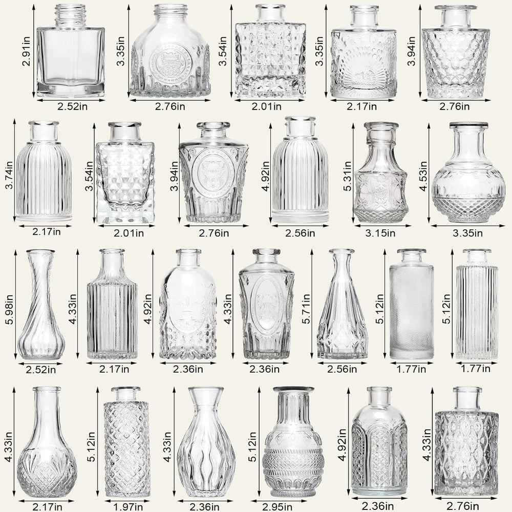 Arme Glass Bud vases in Bulk,Small Glass Flower Vase for Centerpieces 60Pcs