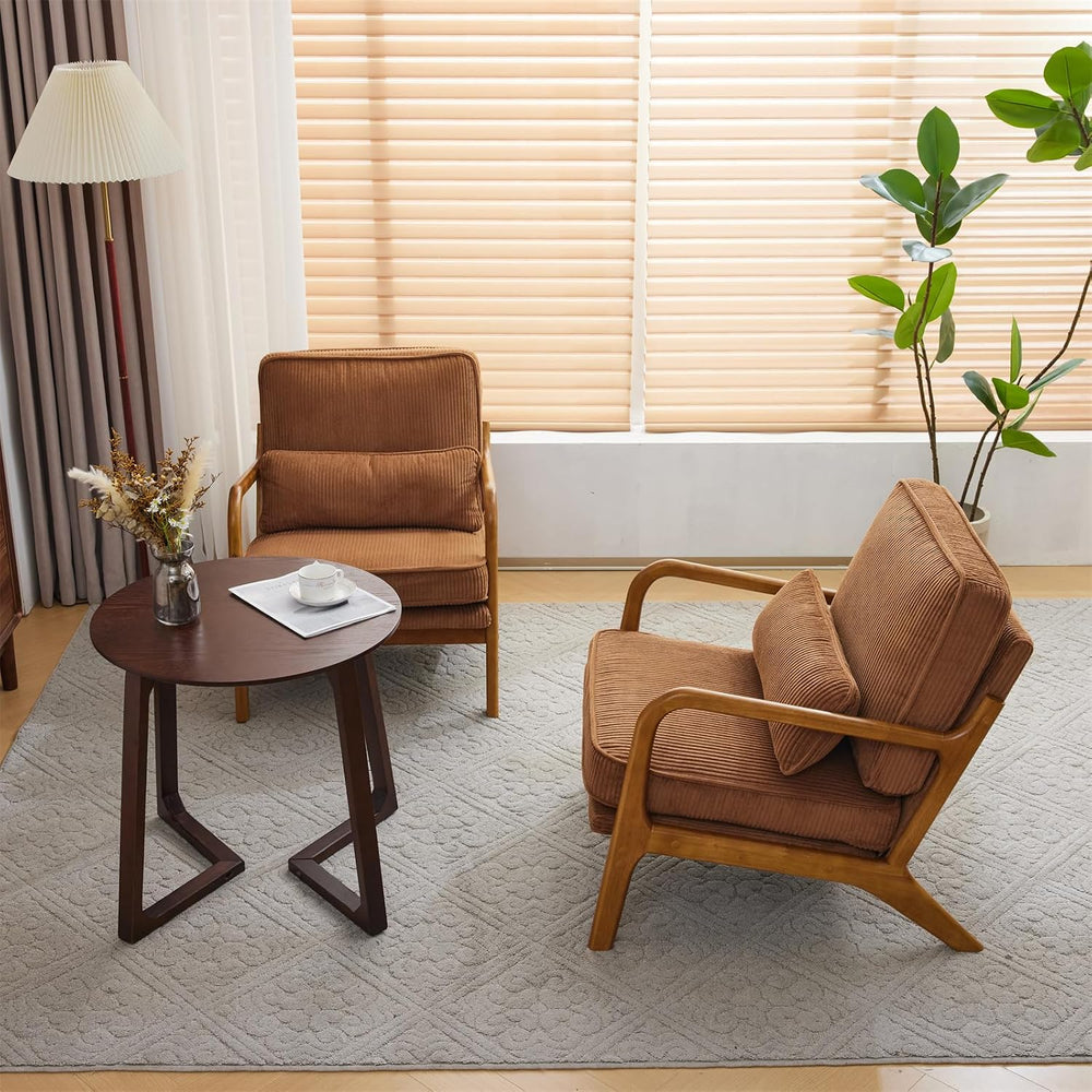 VINGLI Upgraded Premium Corduroy Accent Chairs Set of 2,Upholstered Arm Chair...