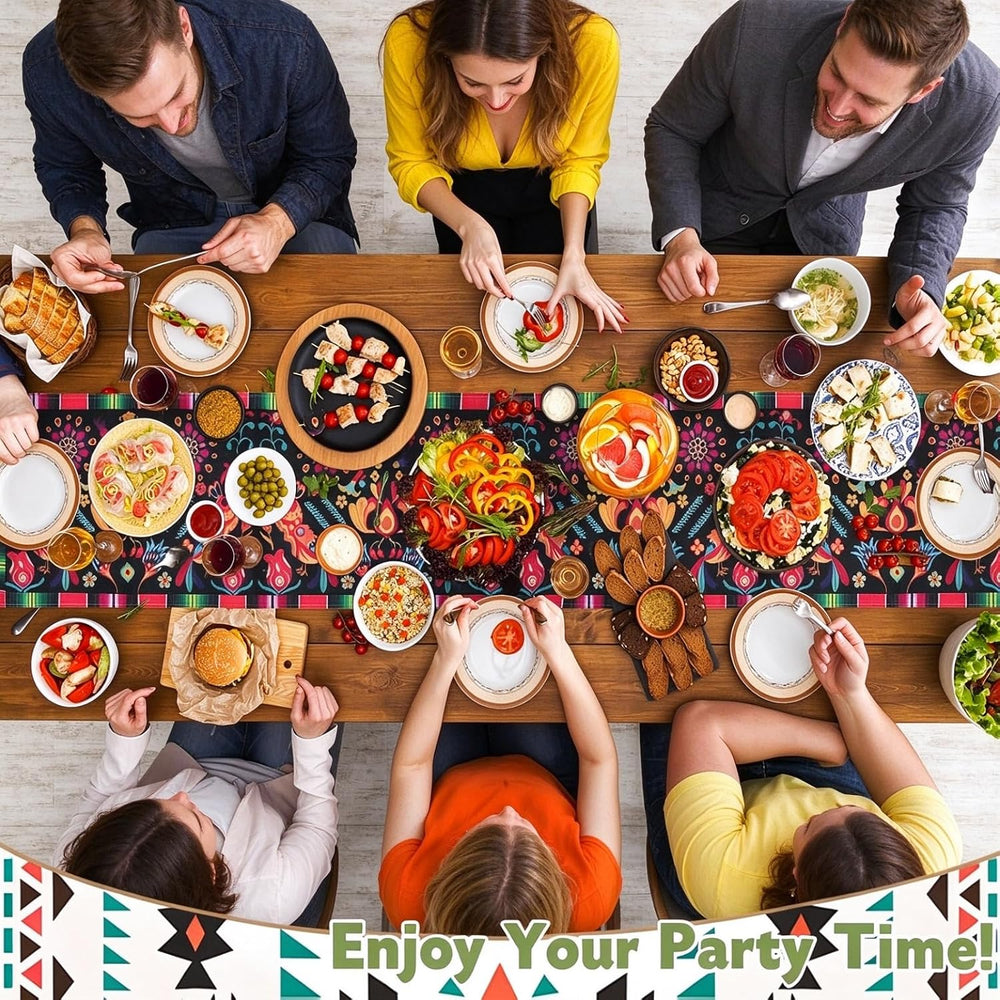 15 Pack Mexican Theme Halloween Table Runners 72ร13in Cinco de Mayo Bird Dia ...