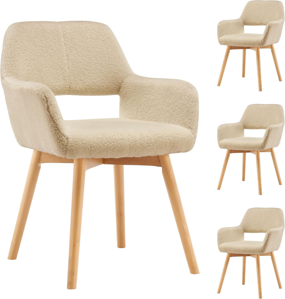 Mid Century Modern Dining Chairs Set of 4 & 2 & 6 Comfy Accent Chair ...