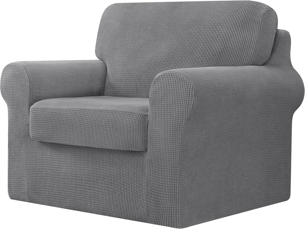 CHUN YI 3 Piece Stretch Armchair Sofa Cover, 1 Seater Couch Slipcover with On...