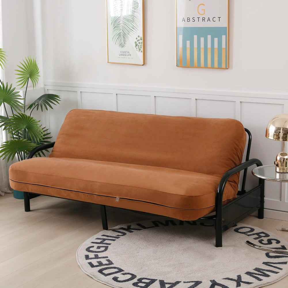 OctoRose Full Size 54x75x8inch 3 Side Zipper Classic Soft Micro Suede Futon C...