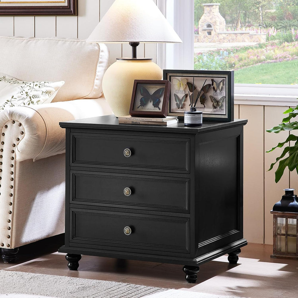 Joaxswe Farmhouse Dresser and Nightstand Sets 3 Piece, Nightstands Set of 2 a...