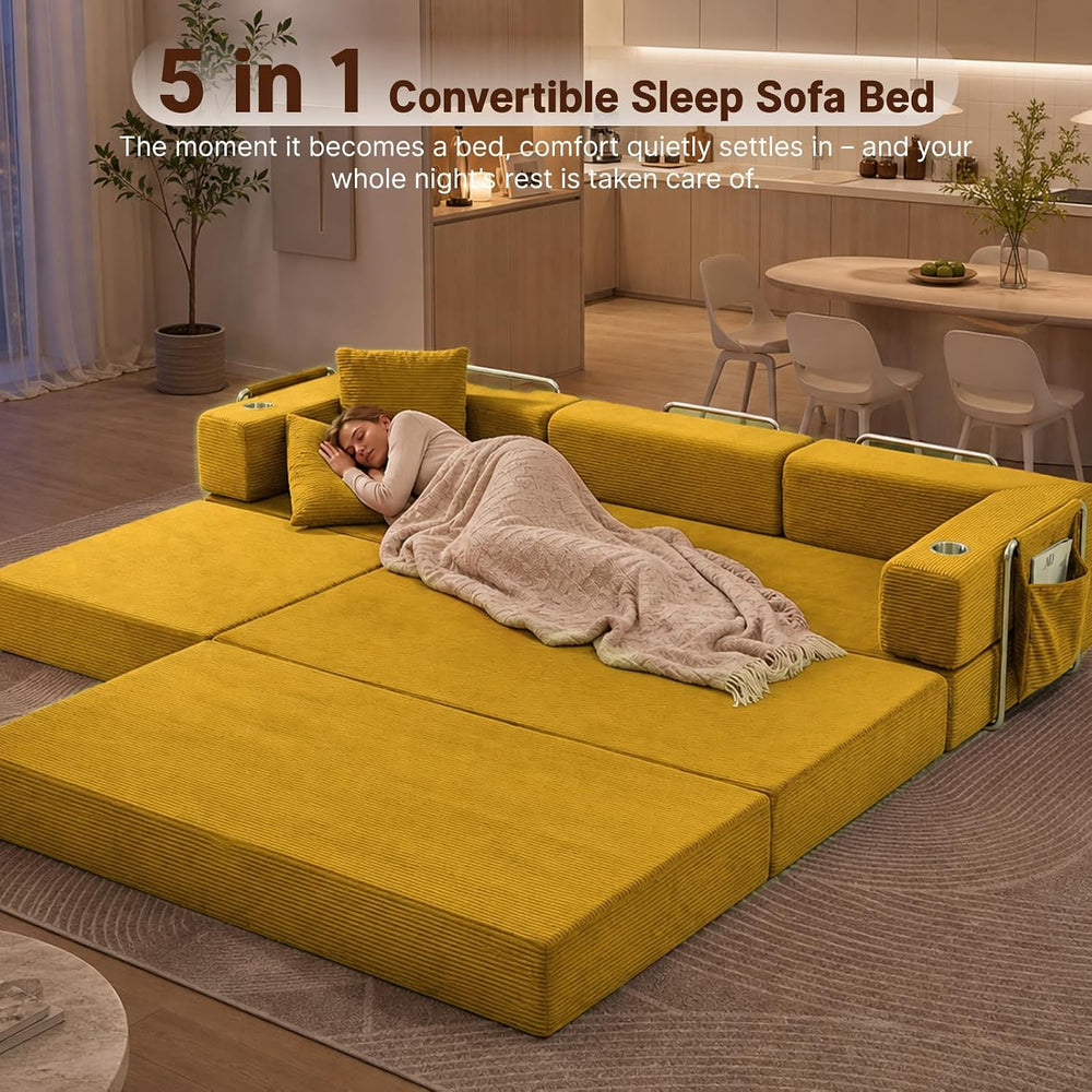 Modular Sectional Sofa, 108" L-Shaped Couch with Deep Seat