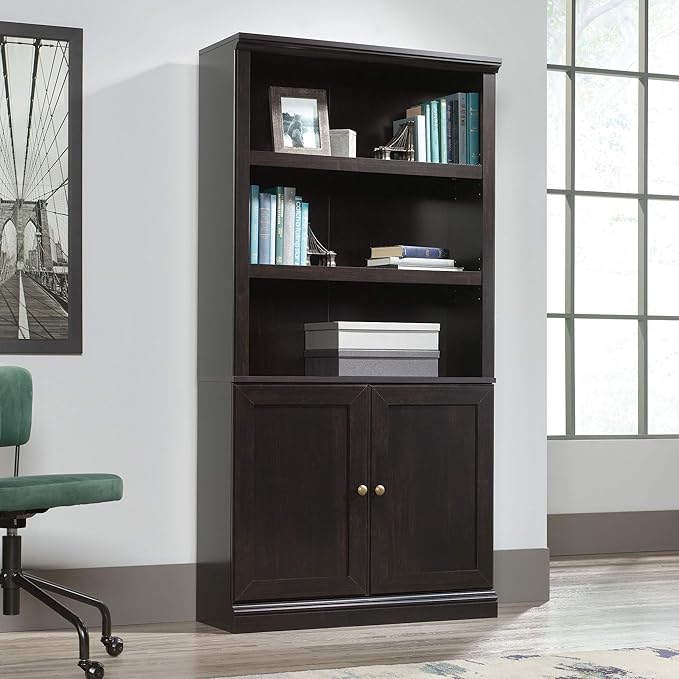 Sauder Select Book Shelf, Bookshelf with Storage, Library Bookcase with Doors...