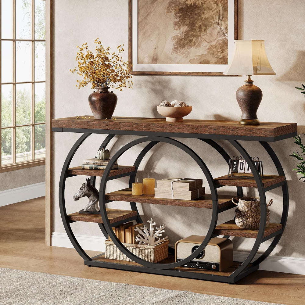 Tribesigns 47" Console Table for Living Room, 5-Tier Industrial Entryway...