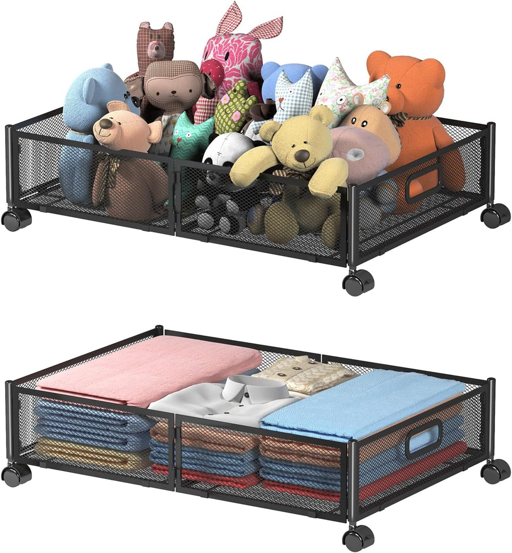 Under Bed Storage Containers, Shoe Storage With Wheels, Foldable Bedroom Stor...