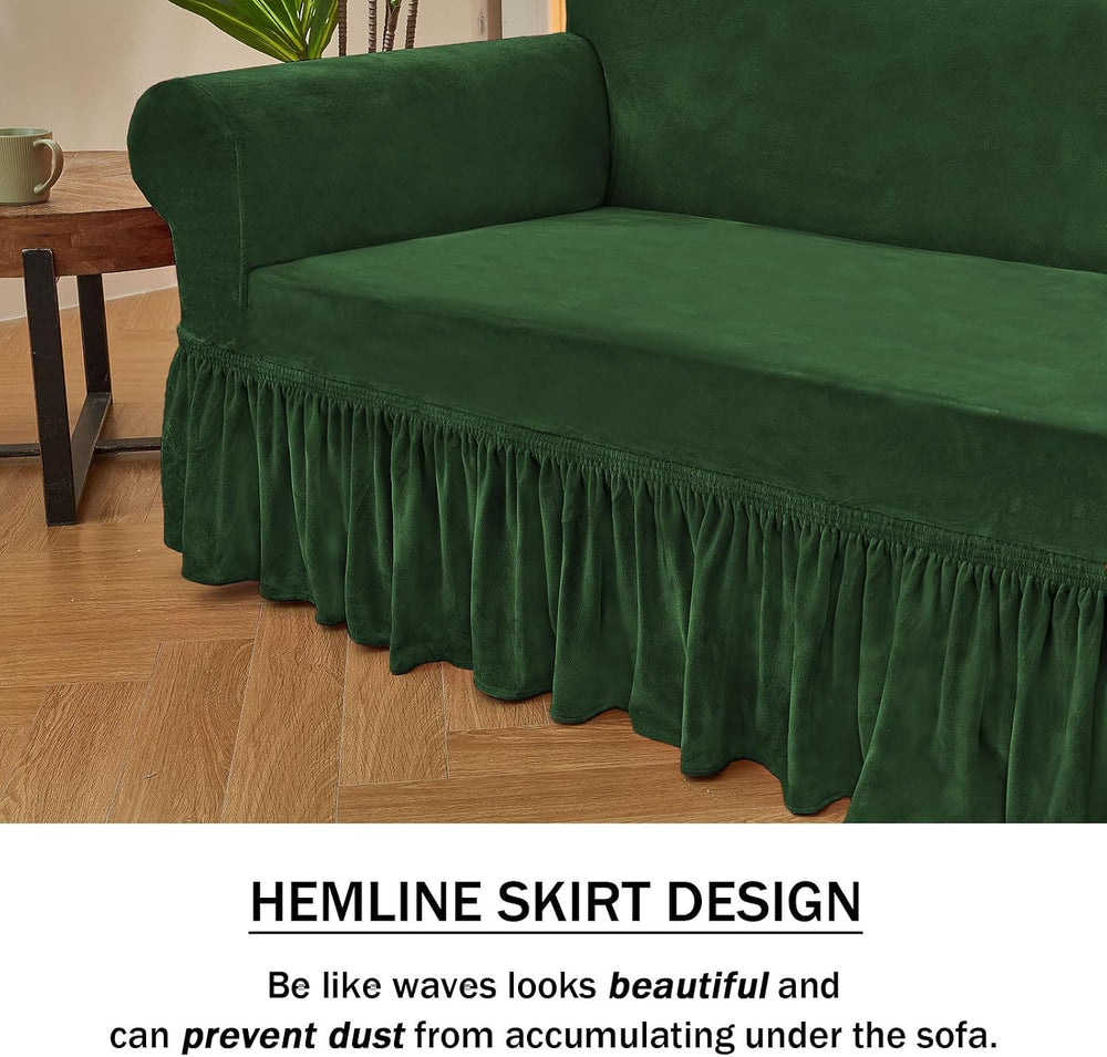 NICEEC Green Armchair Covers Arm Chair Cover Armchair Slipcovers with Skirt