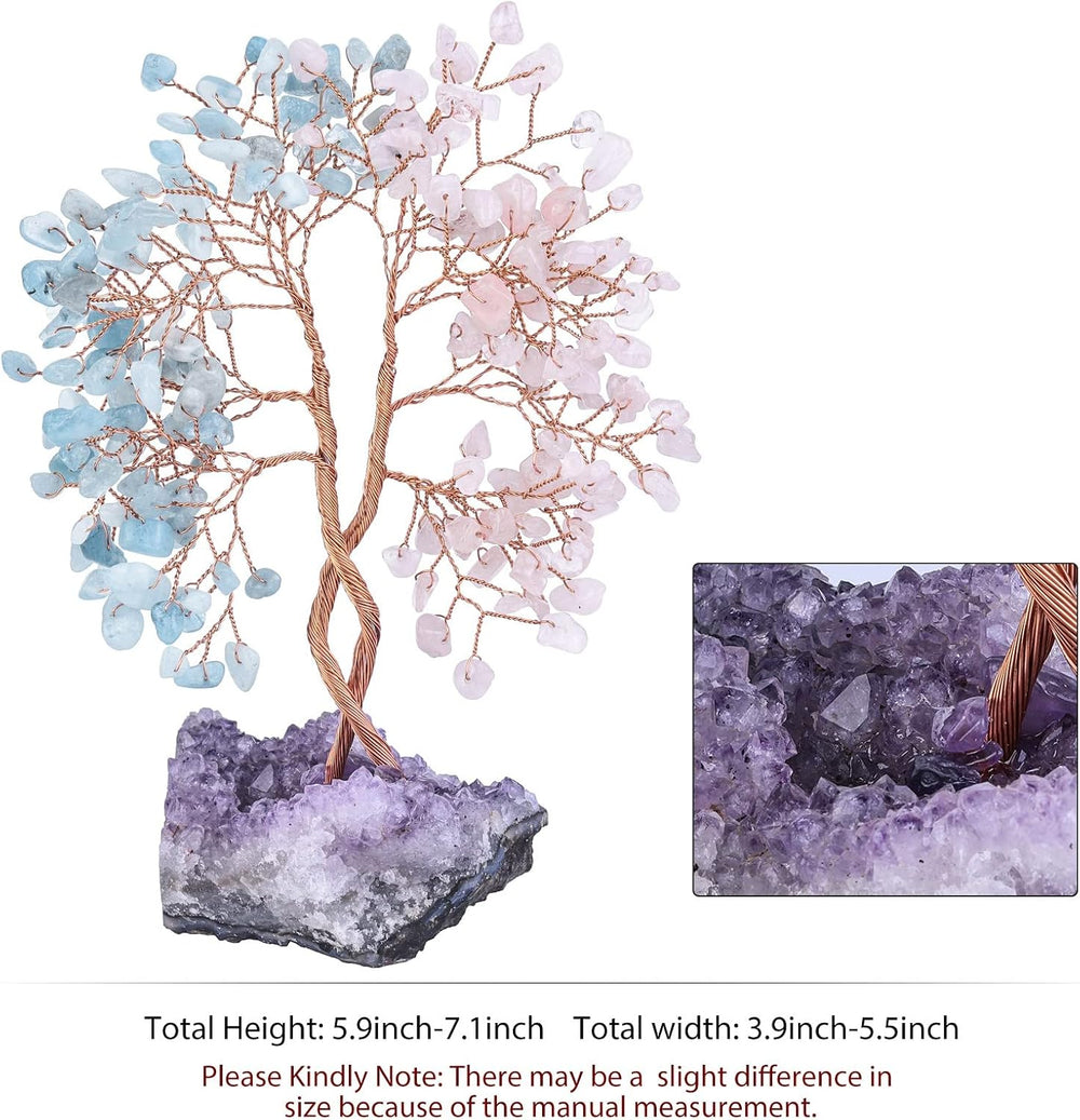 mookaitedecor Natural Crystal Tree with Amethyst Cluster Base