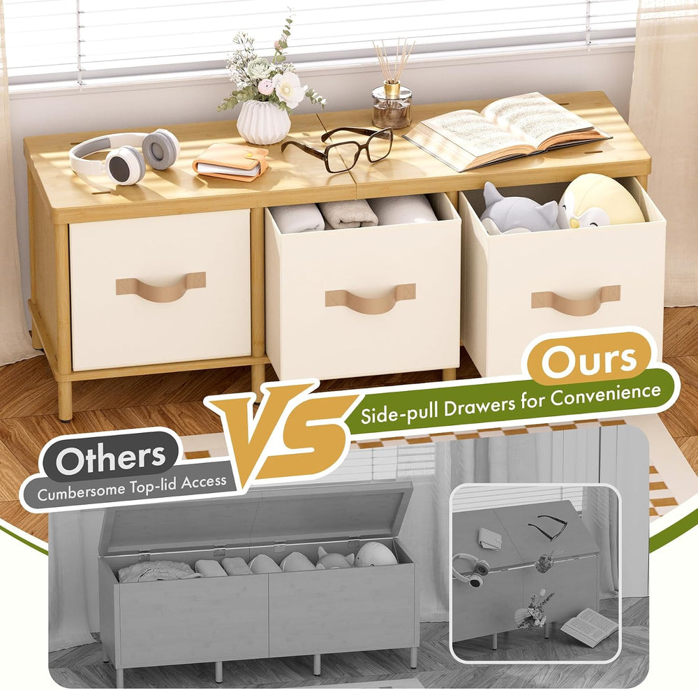 Shoe Bench, 43.3" Storage Bench, Entryway Bench with Cushion Seat