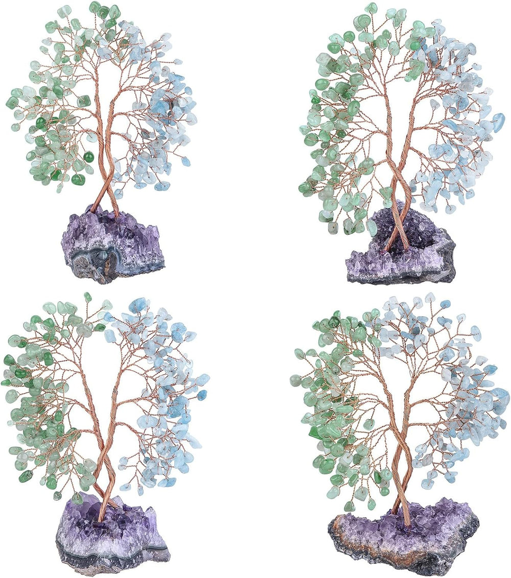 mookaitedecor Natural Crystal Tree with Amethyst Cluster Base