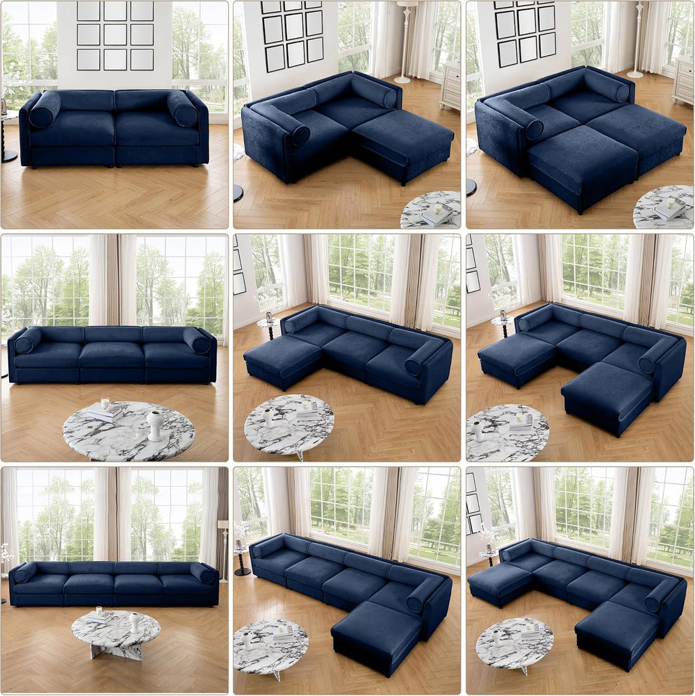 Movable Storage Ottoman for Modular Sectional Sofa, Modern Oversized Upholste...