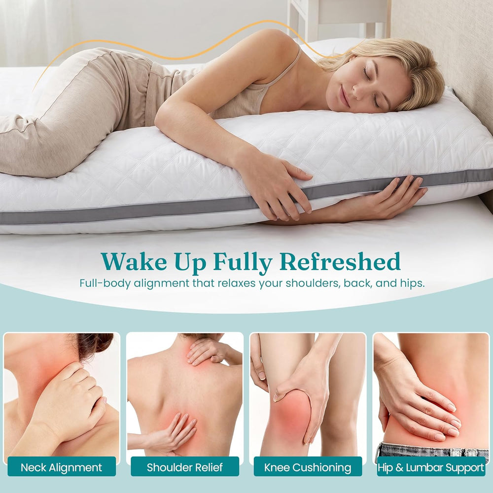 Oubonun Full Body Pillow for Side Sleeper, Adjustable Firm Long Bed Pillow