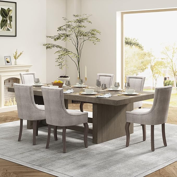 Dining Chairs Set of 4, Kitchen & Dining Room Chairs, Fabric Upholstered ...