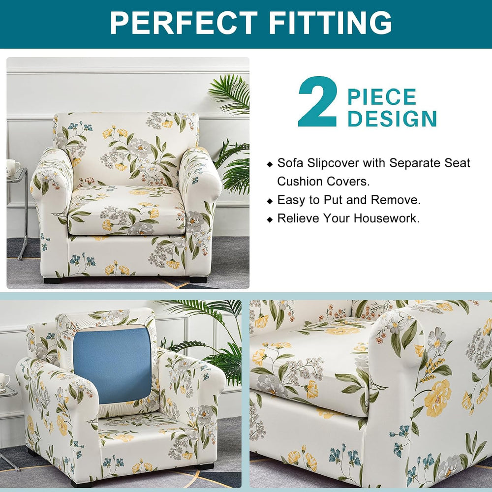 Stretch 2 Piece Chair Covers Armchair Sofa Couch Slipcover,Small,24