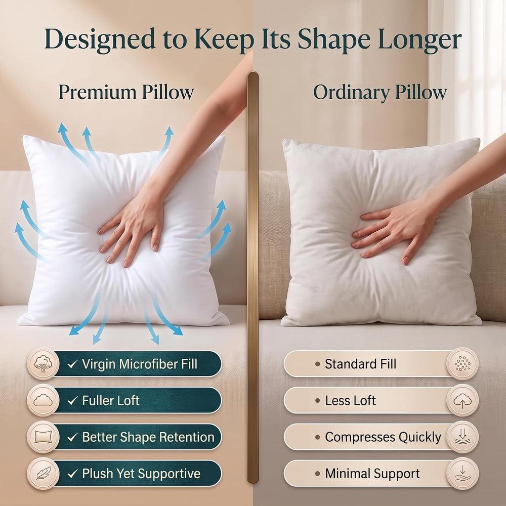 Utopia Bedding Throw Pillows (Set of 4, White) – 20 x 20 Inches Down Alternat...