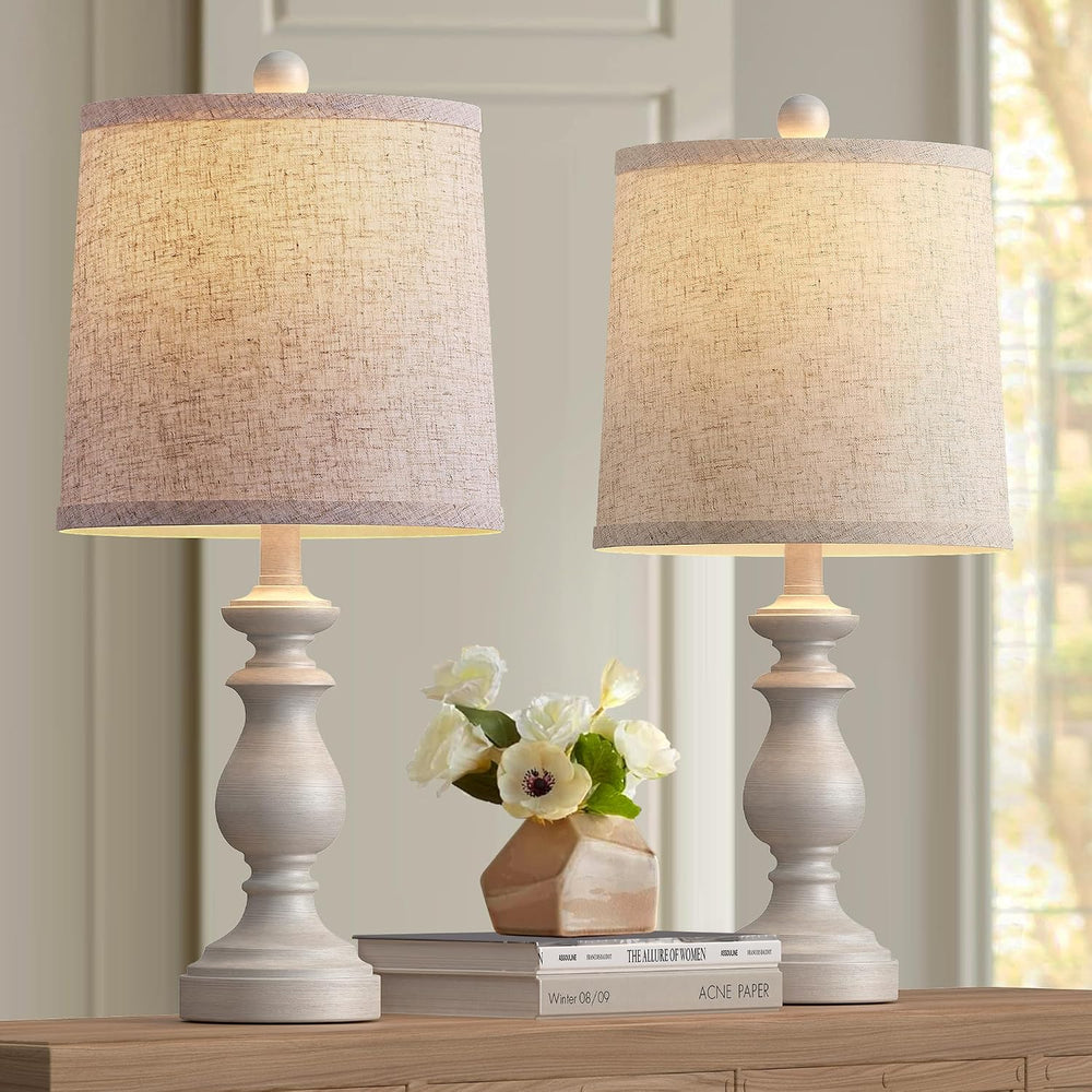 PARTPHONER Traditional Table Lamp Set of 2, Rustic Farmhouse Table Lamps for ...