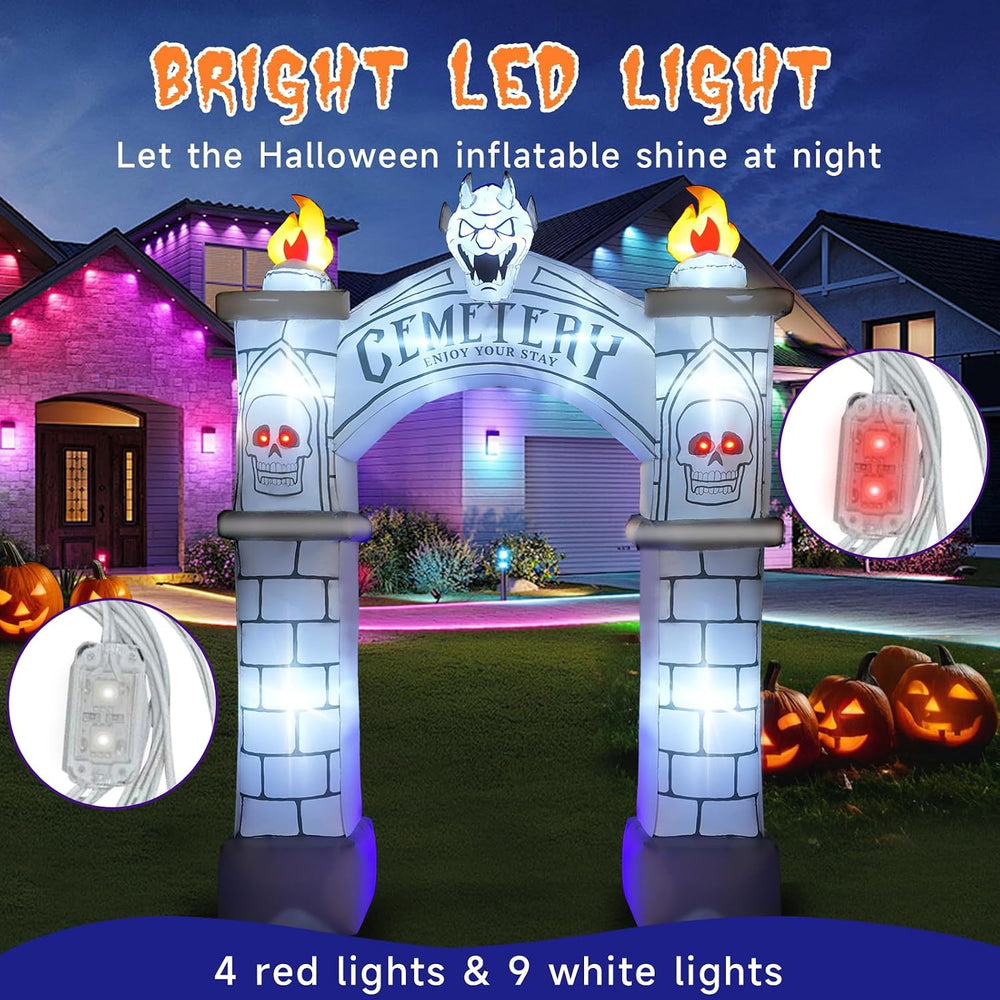 9.5FT Halloween Inflatable Archway, Giant Blow up Arch Yard Decorations with ...
