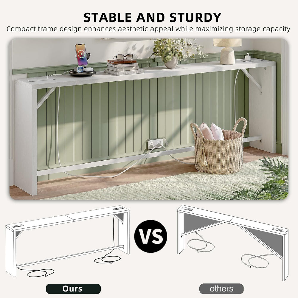 TIQLAB Sofa Table, 79''L x 9.1''W (1.2'' Thickness) L...