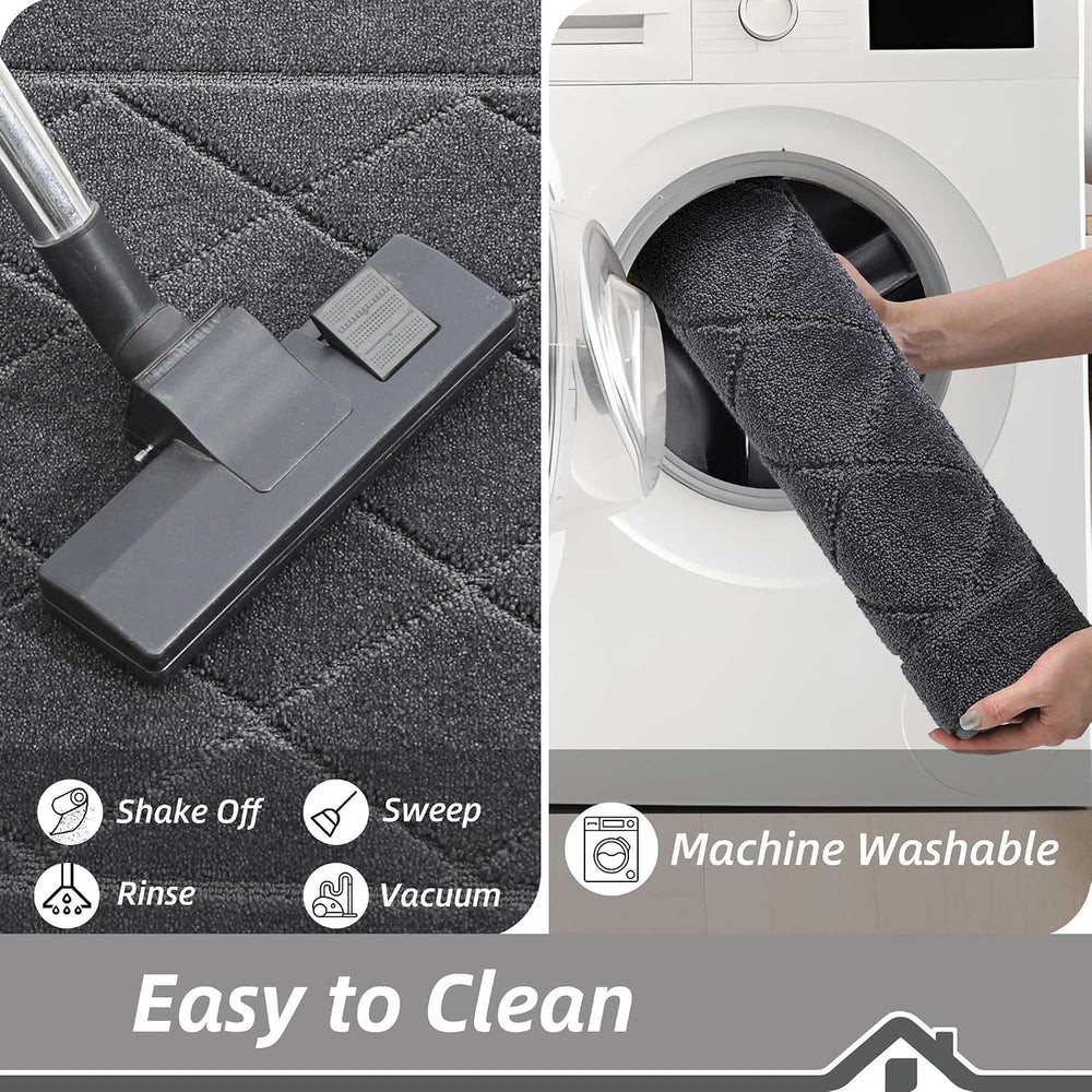BEQHAUSE Dirt Trapper Door Mat 24" x 36", Doormat Non-Slip, Dark Grey