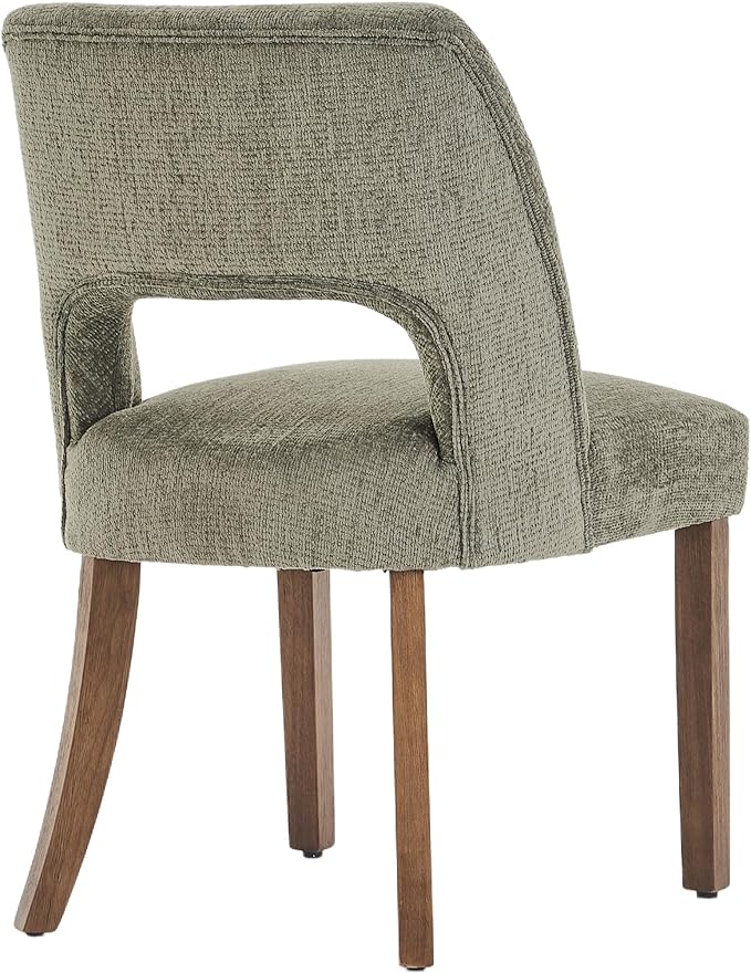 VKNOW Wooden Dining Chairs Set of 4, Modern Fabric Upholstered Dining Room Ch...