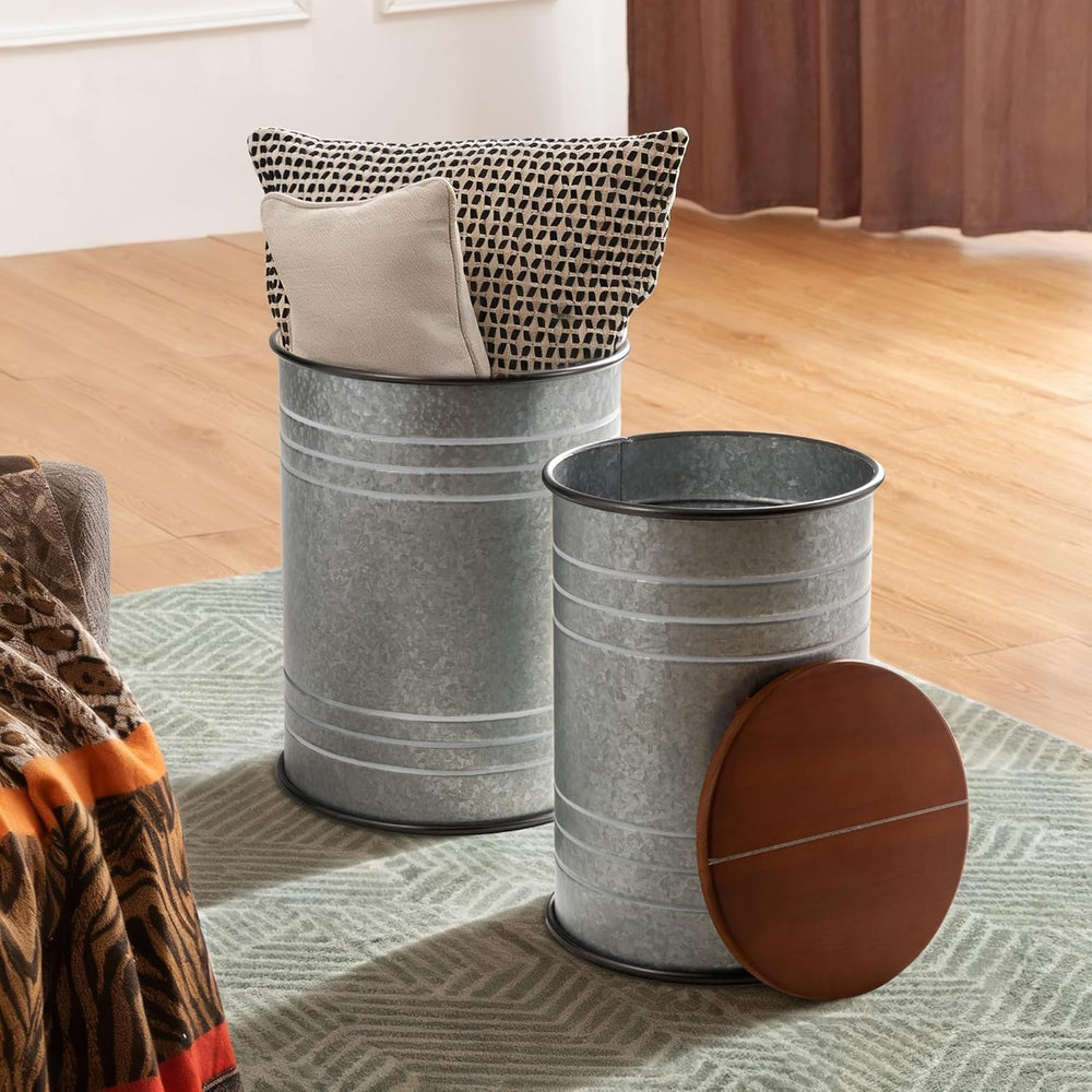 Glitzhome Nesting Tables for Living Room, Round Coffee Tables Set of 2, Metal...