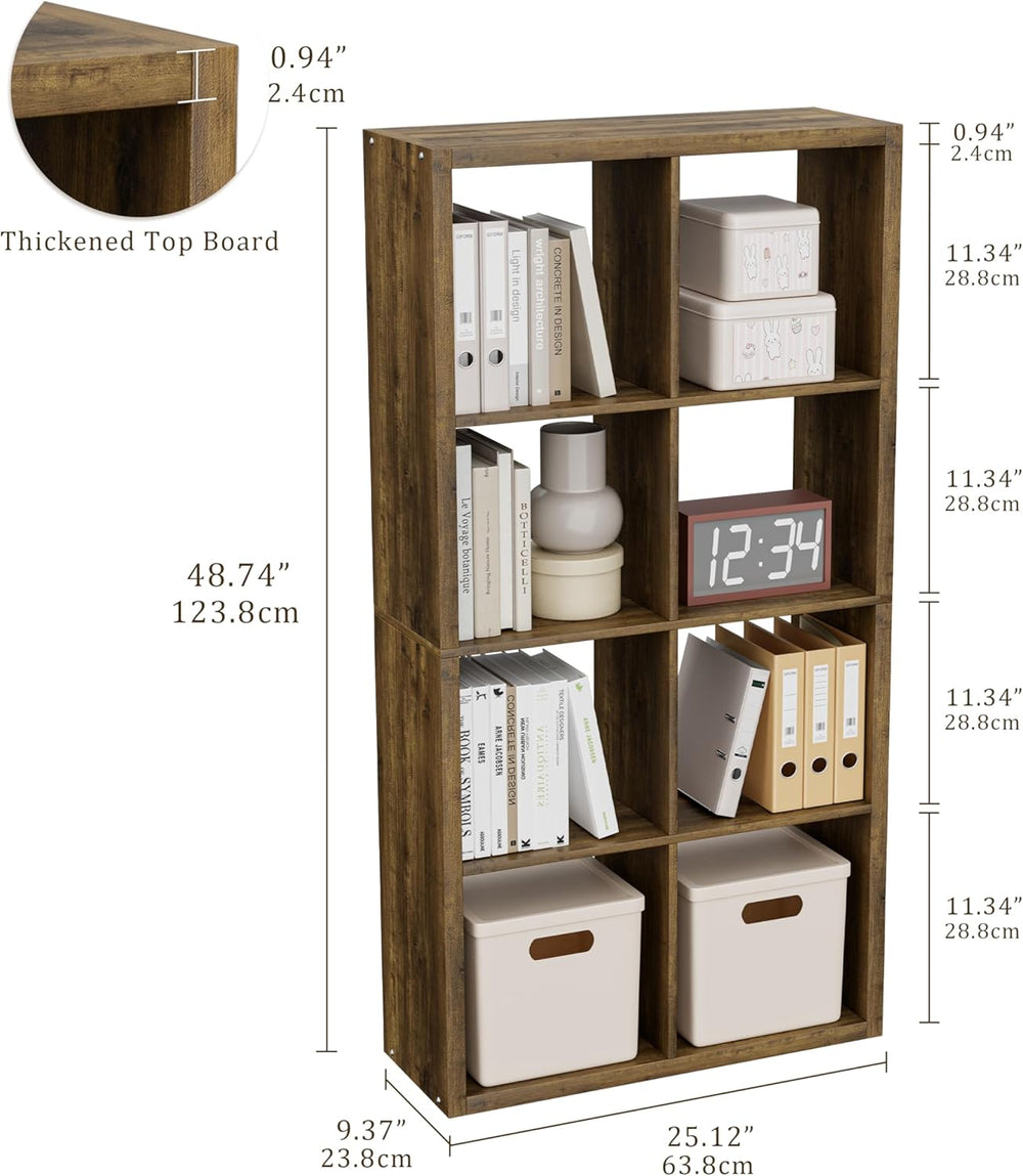 Cube Storage Organizer Bookcase, Decorative 11 inch Open Back Cubical Shelf w...