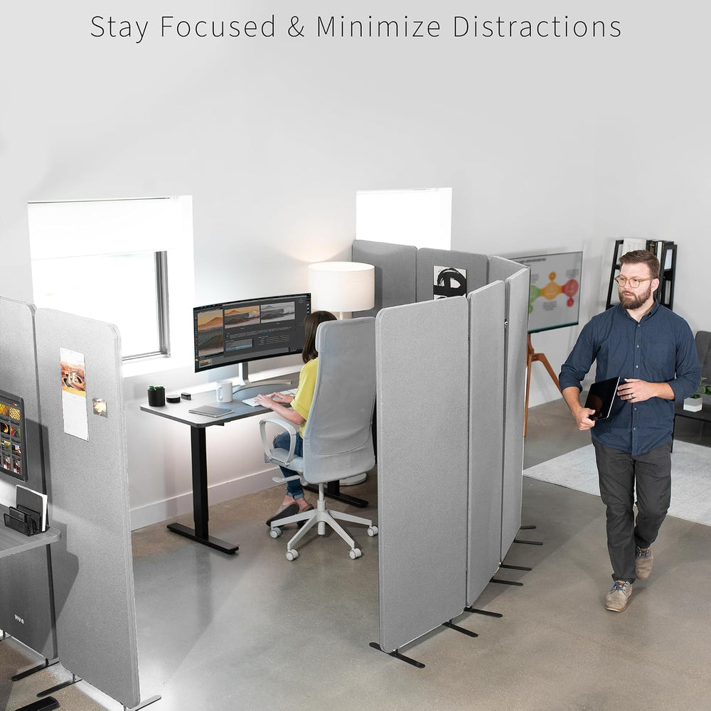 VIVO Gray Freestanding 72 x 66 in Privacy Panel, PP-3-T072G