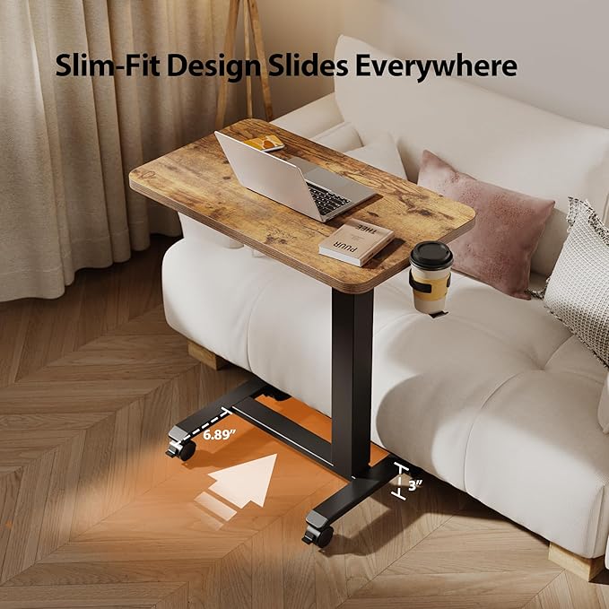 Agilestic Portable Standing Desk Height Adjustable, Mobile Table with Wheels,...
