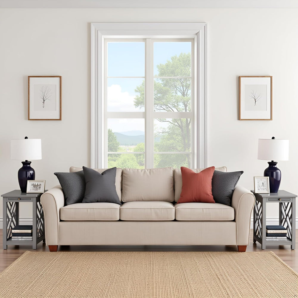 Alaterre Furniture Coventry 2-Pack Wood End Tables – Compact Side Tables with...